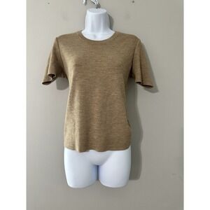 STIZZOLI 100% Wool Short Sleeve Knit Top Sweater Made in Italy EUC Size 10/12